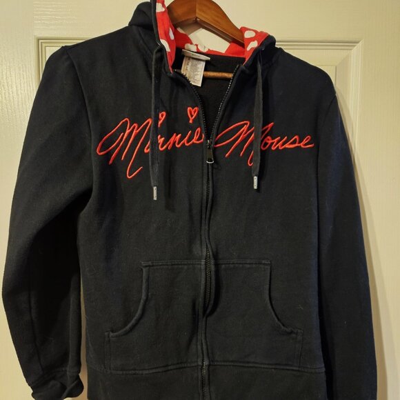 Minnie mouse black hoodie, medium.  Used.  Disney product. - Picture 1 of 3